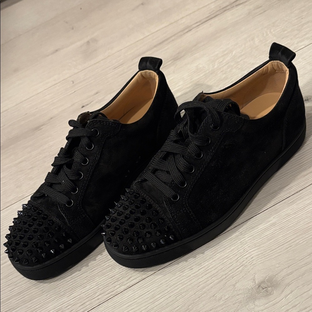 Christian Louboutin Black Spiked Sneakers - Picture 4 of 16